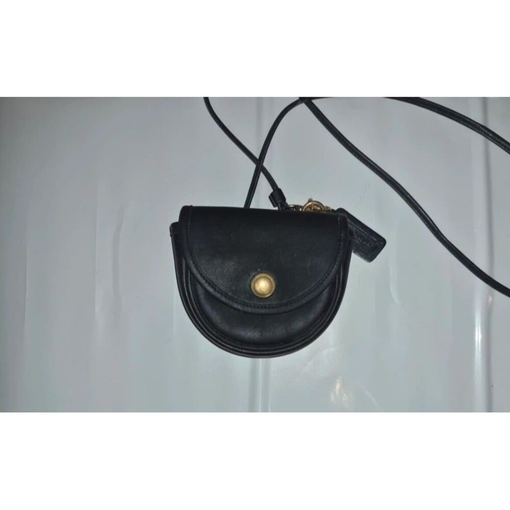 Rare Vintage Coach Turnlock Crossbody Bag 9826 - Black Leather -  Crossbody Bag